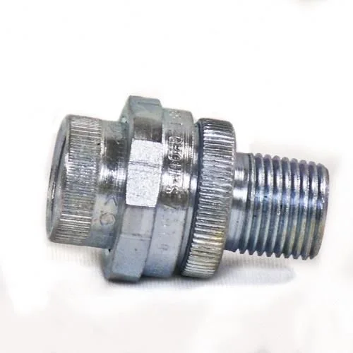 Threaded metallic cable entry connector